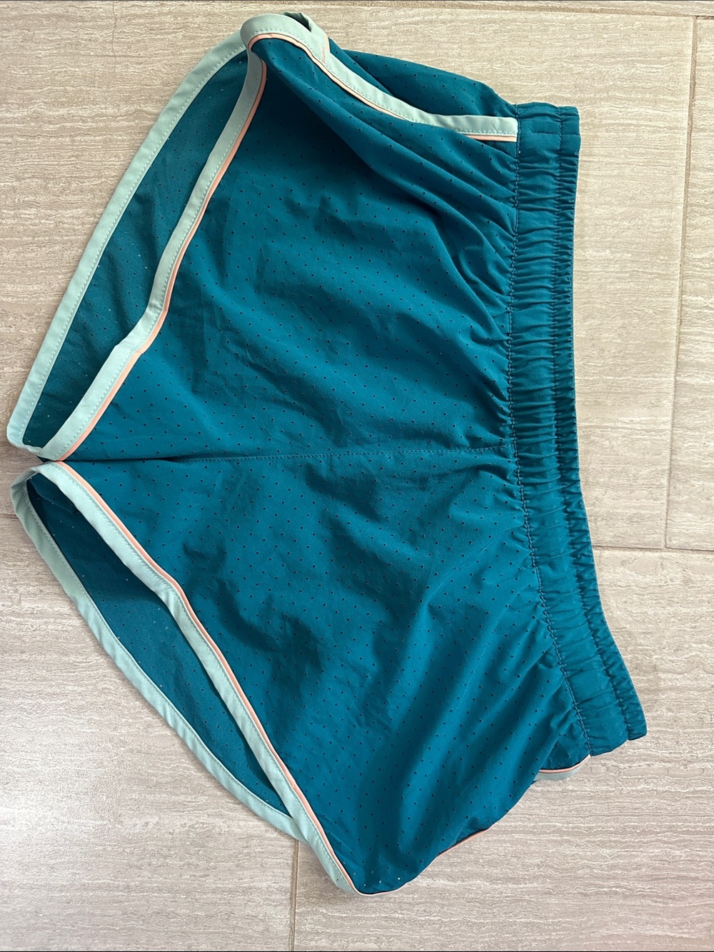 Women’s Teal Athletic Shorts with Contrast Trim